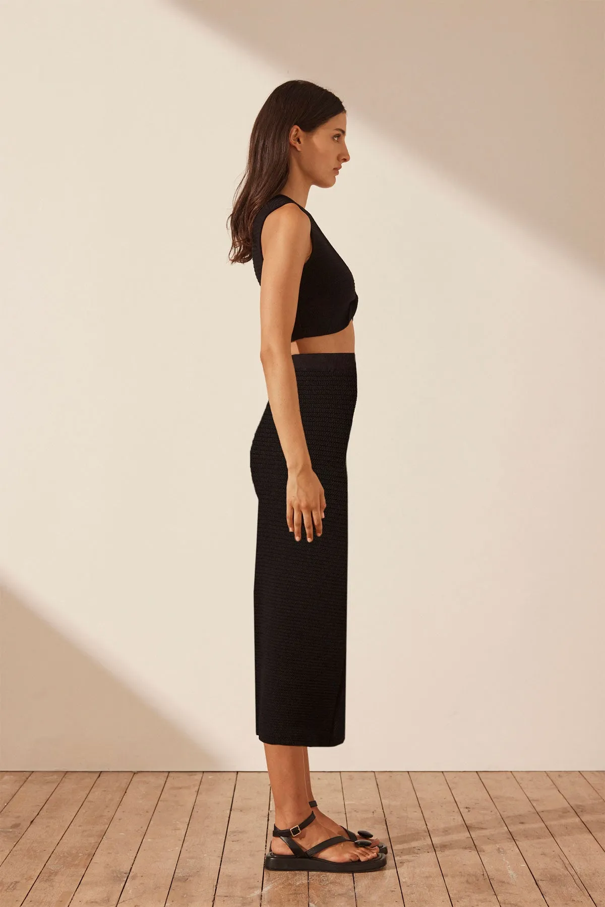 EVE FLARED MIDI SKIRT - BLACK sold by Shona Joy product image thumbnail 3