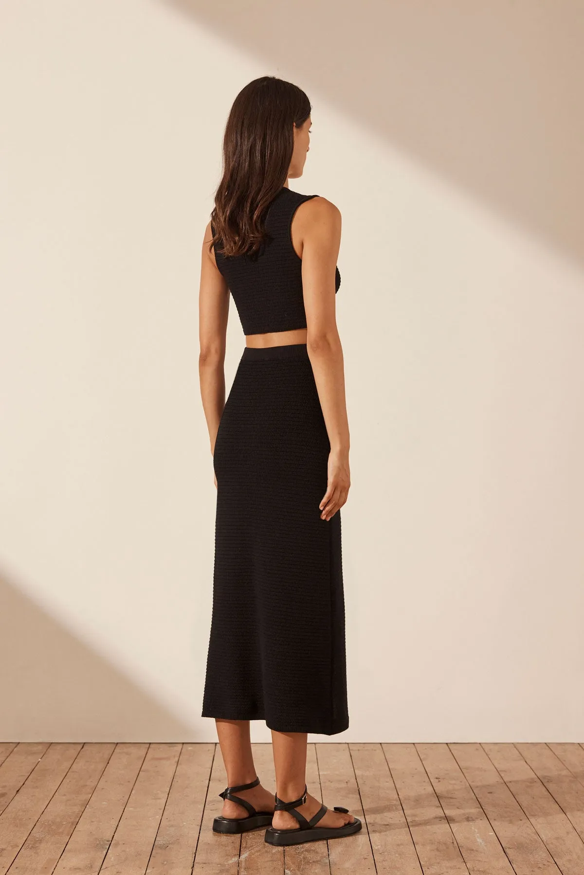 EVE FLARED MIDI SKIRT - BLACK sold by Shona Joy product image thumbnail 4