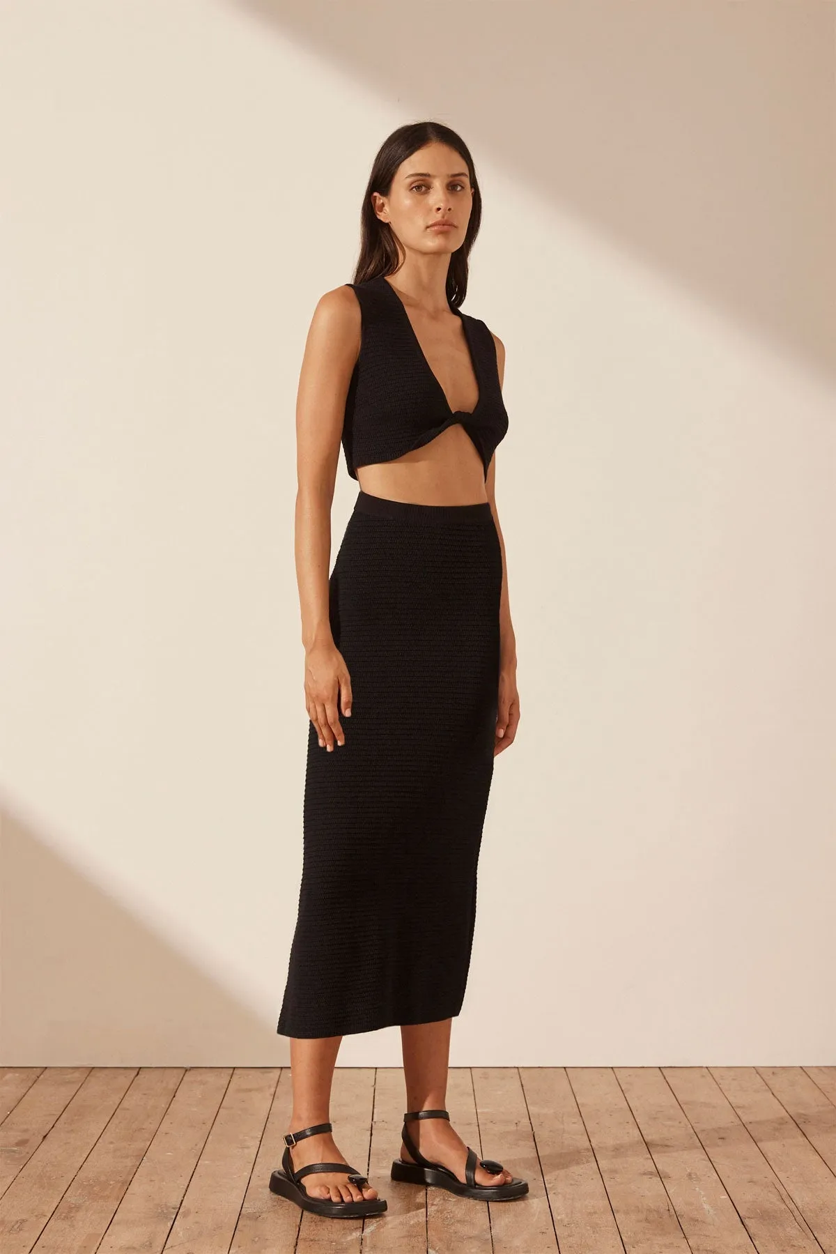 EVE FLARED MIDI SKIRT - BLACK sold by Shona Joy product image thumbnail 2