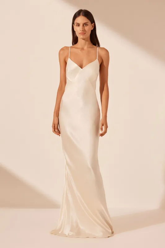 LA LUNE LOW BACK GOWN - CREAM sold by Shona Joy