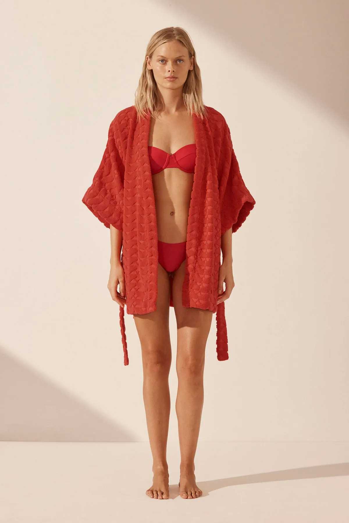 PAULINE TERRY ROBE - POPPY RED sold by Shona Joy