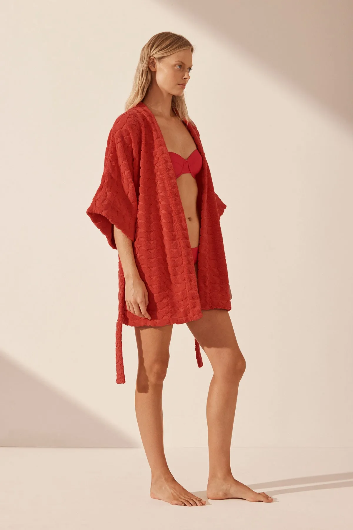 PAULINE TERRY ROBE - POPPY RED sold by Shona Joy product image thumbnail 3