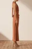 LUXE GATHERED HALTER MIDI DRESS - MOCHA sold by Shona Joy
