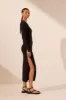 BASIC LONG SLEEVE OPEN BACK MIDI DRESS - BLACK sold by Shona Joy