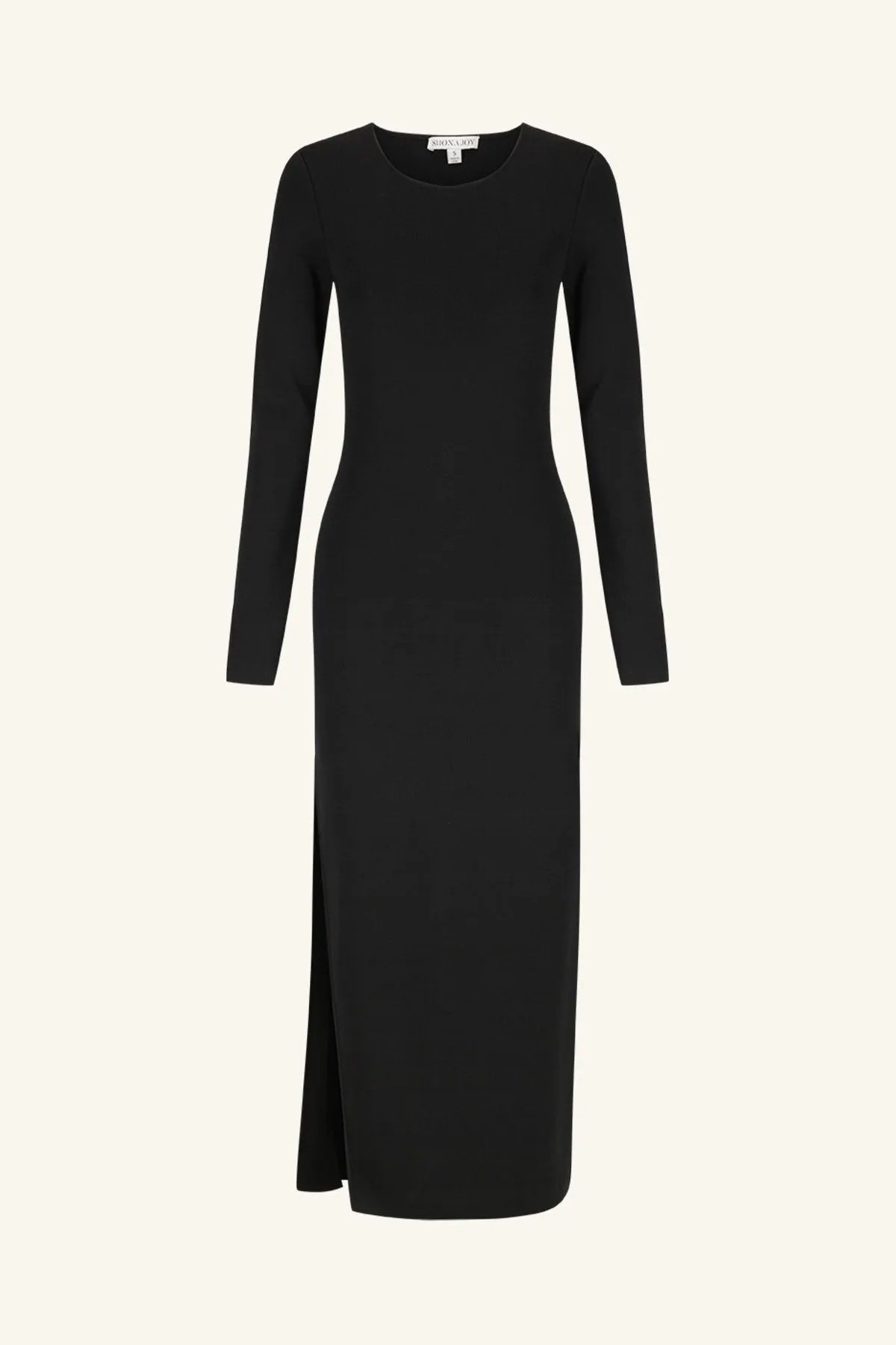 BASIC LONG SLEEVE OPEN BACK MIDI DRESS - BLACK sold by Shona Joy product image thumbnail 5