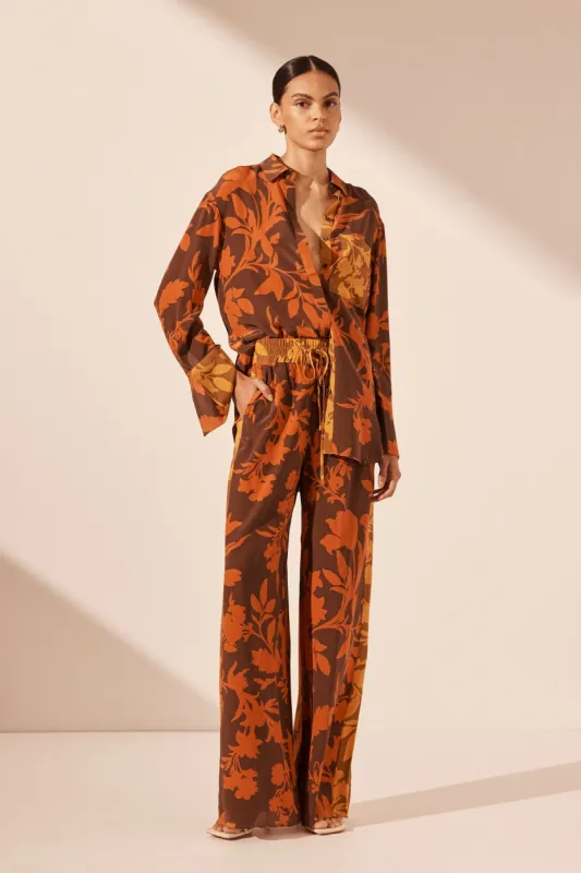 ARI SILK CONTRAST RELAXED PANT sold by Shona Joy