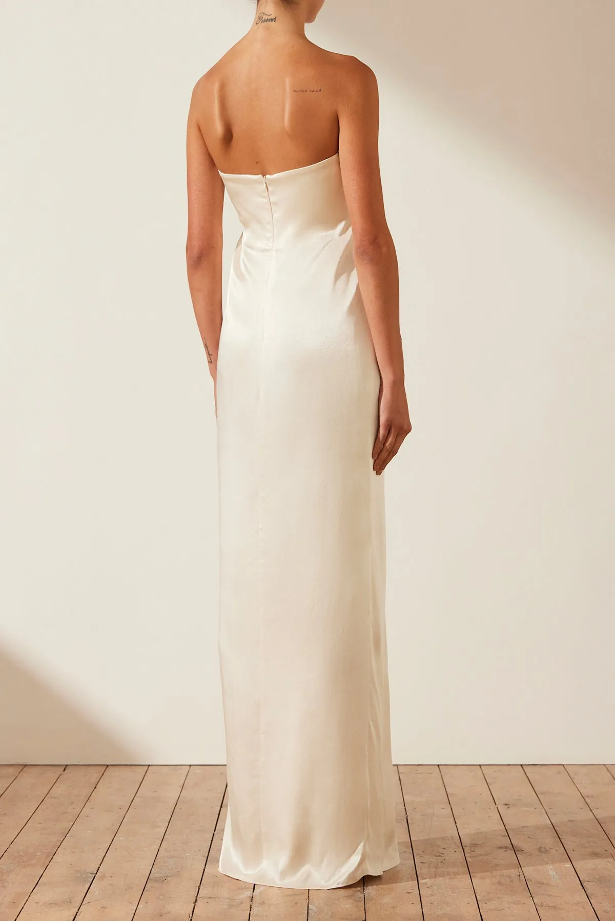 chinese dress ladies LA LUNE STRAPLESS COLUMN MAXI DRESS | FOREST | DRESSES