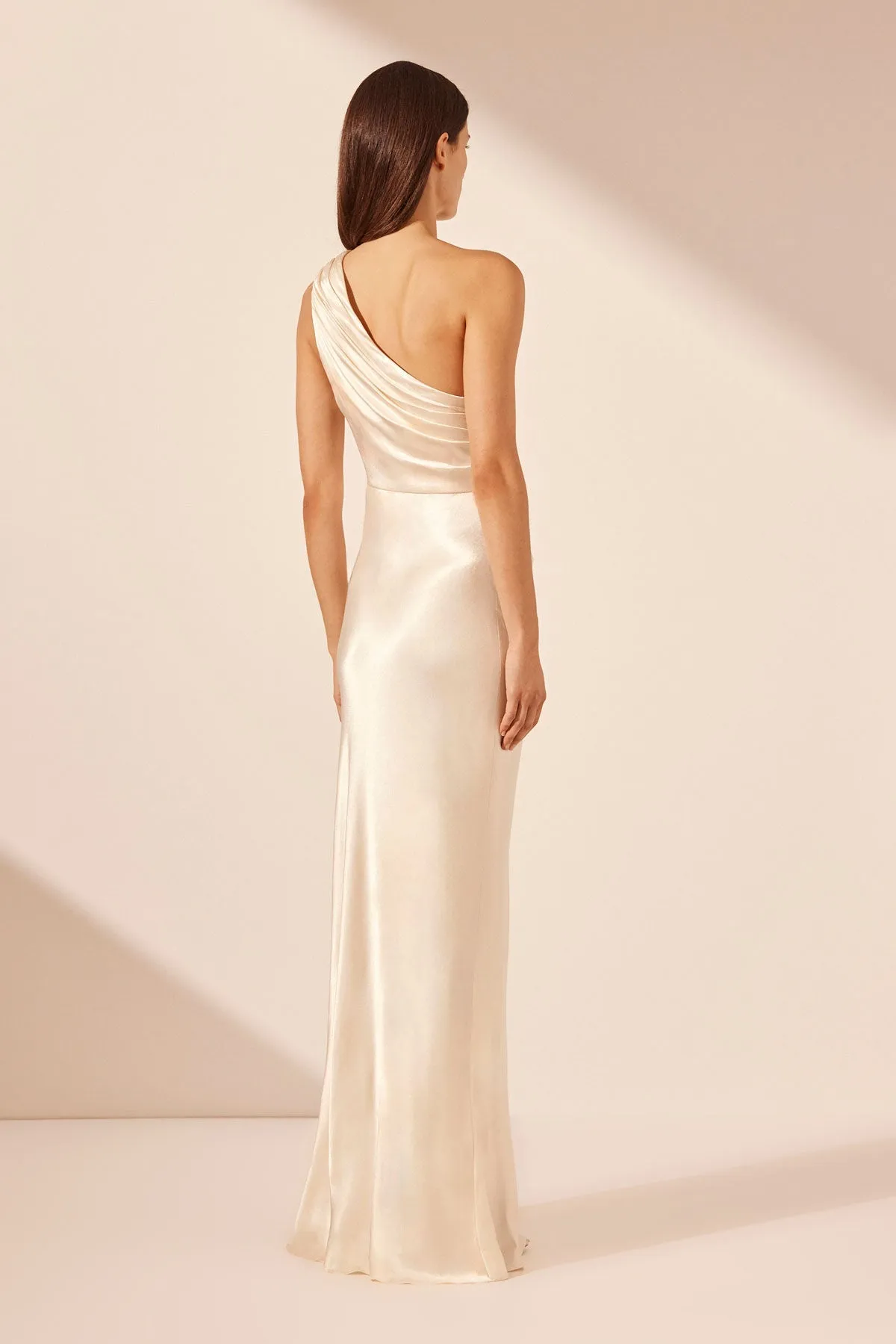 LA LUNE GATHERED ONE SHOULDER MAXI DRESS - CREAM sold by Shona Joy product image thumbnail 5