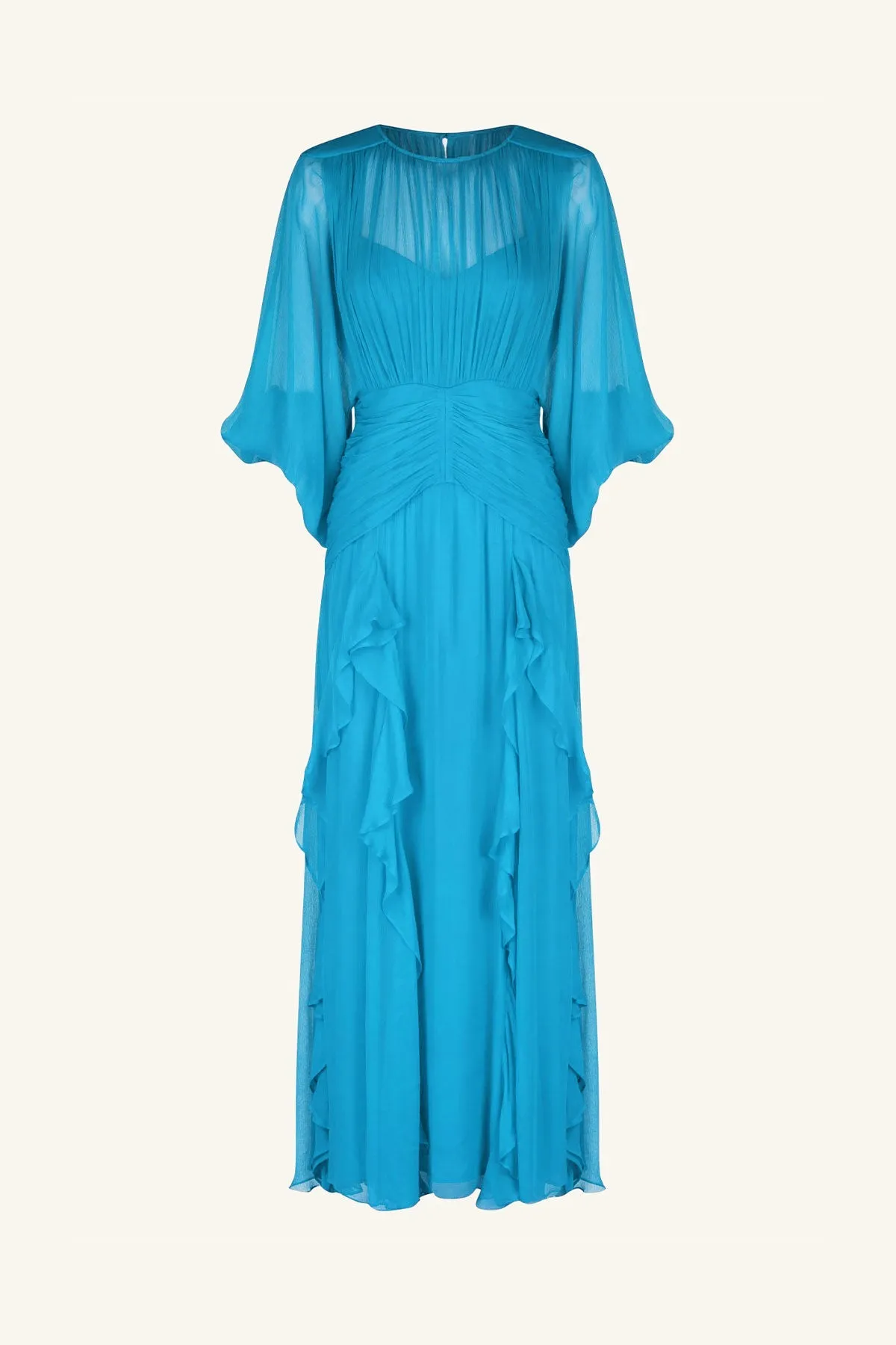 MARGOT ROUND NECK BALLOON SLEEVE MAXI DRESS - AQUA sold by Shona Joy product image thumbnail 5