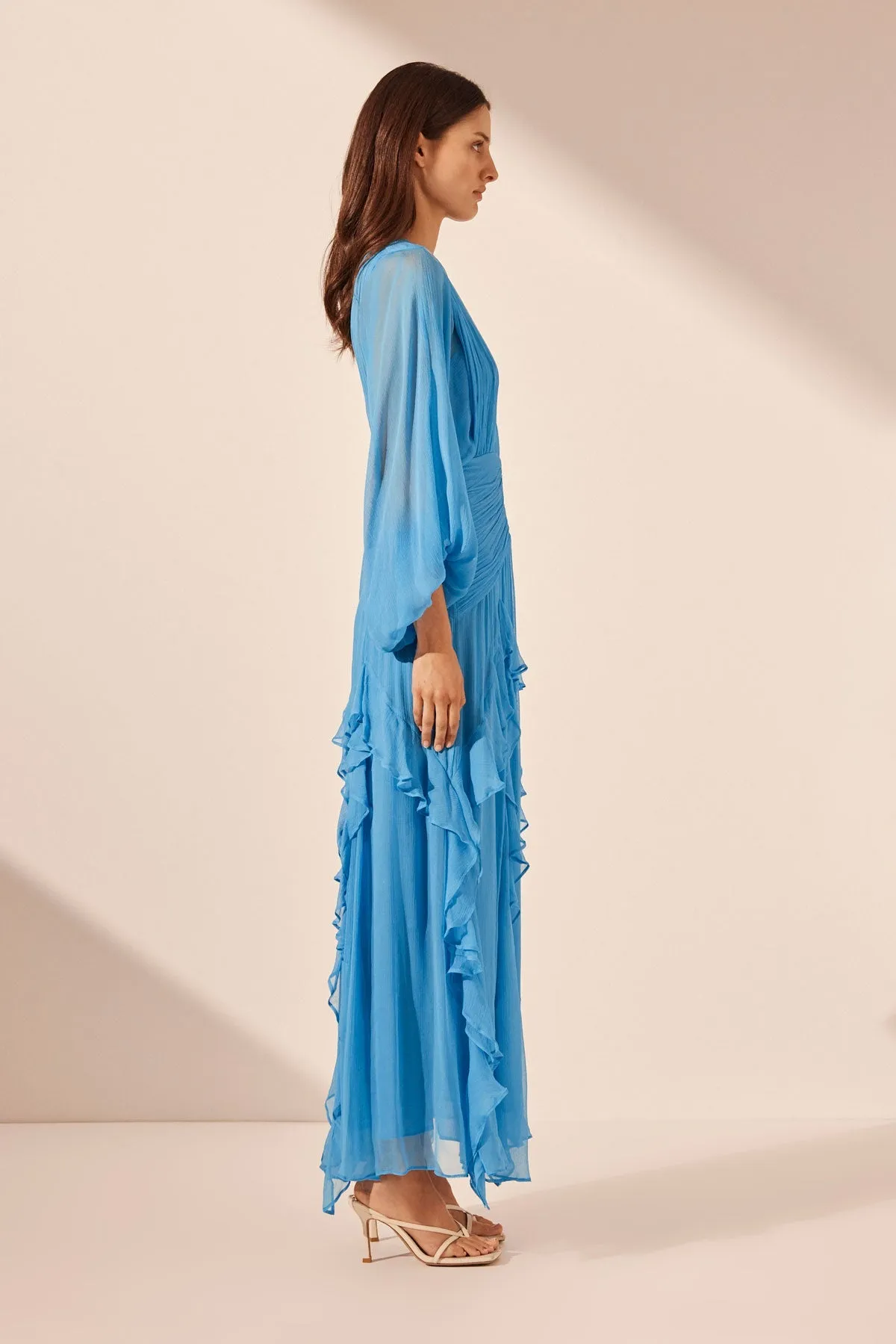 MARGOT ROUND NECK BALLOON SLEEVE MAXI DRESS - AQUA sold by Shona Joy product image thumbnail 3