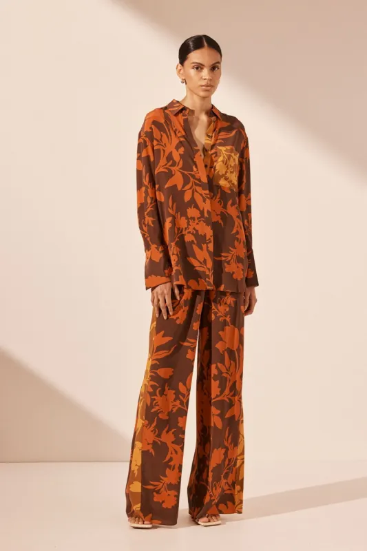 ARI SILK CONTRAST RELAXED SHIRT sold by Shona Joy