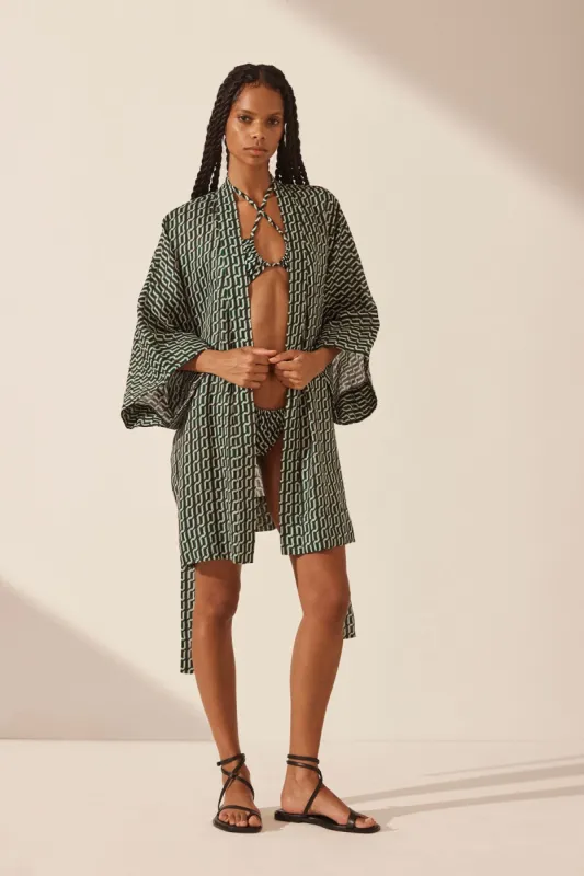 IDA LINEN ROBE MINI DRESS sold by Shona Joy