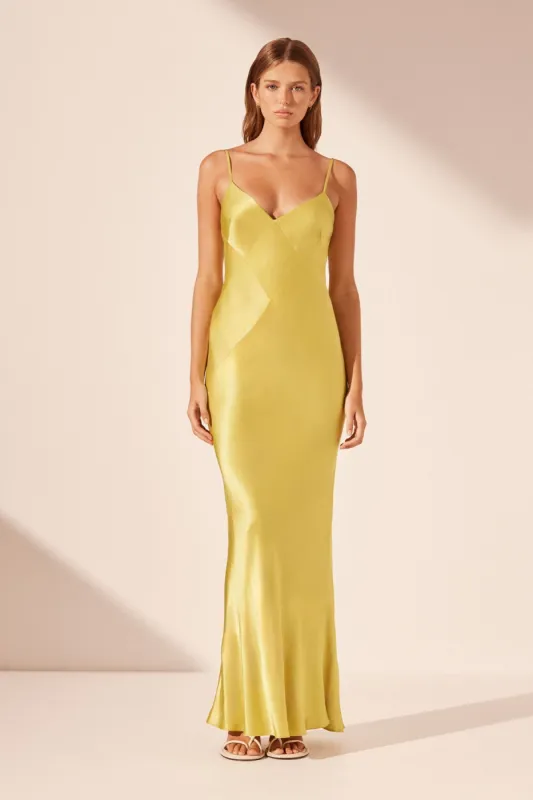 SOFIA SPLICED MAXI DRESS - LIME sold by Shona Joy