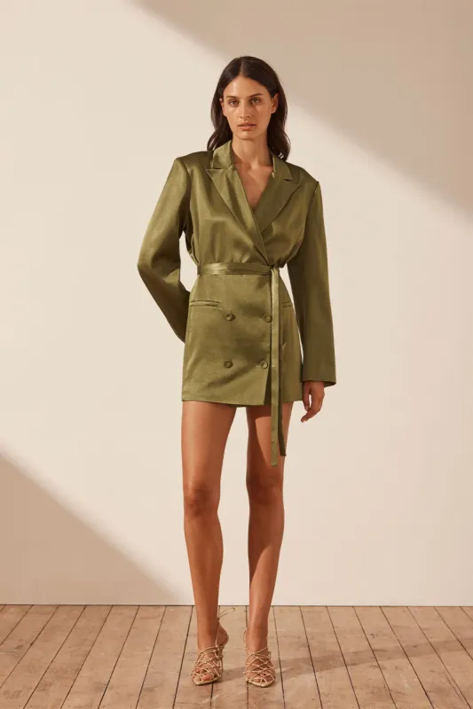 ARIENZO BLAZER DRESS - GREEN OLIVE sold by Shona Joy