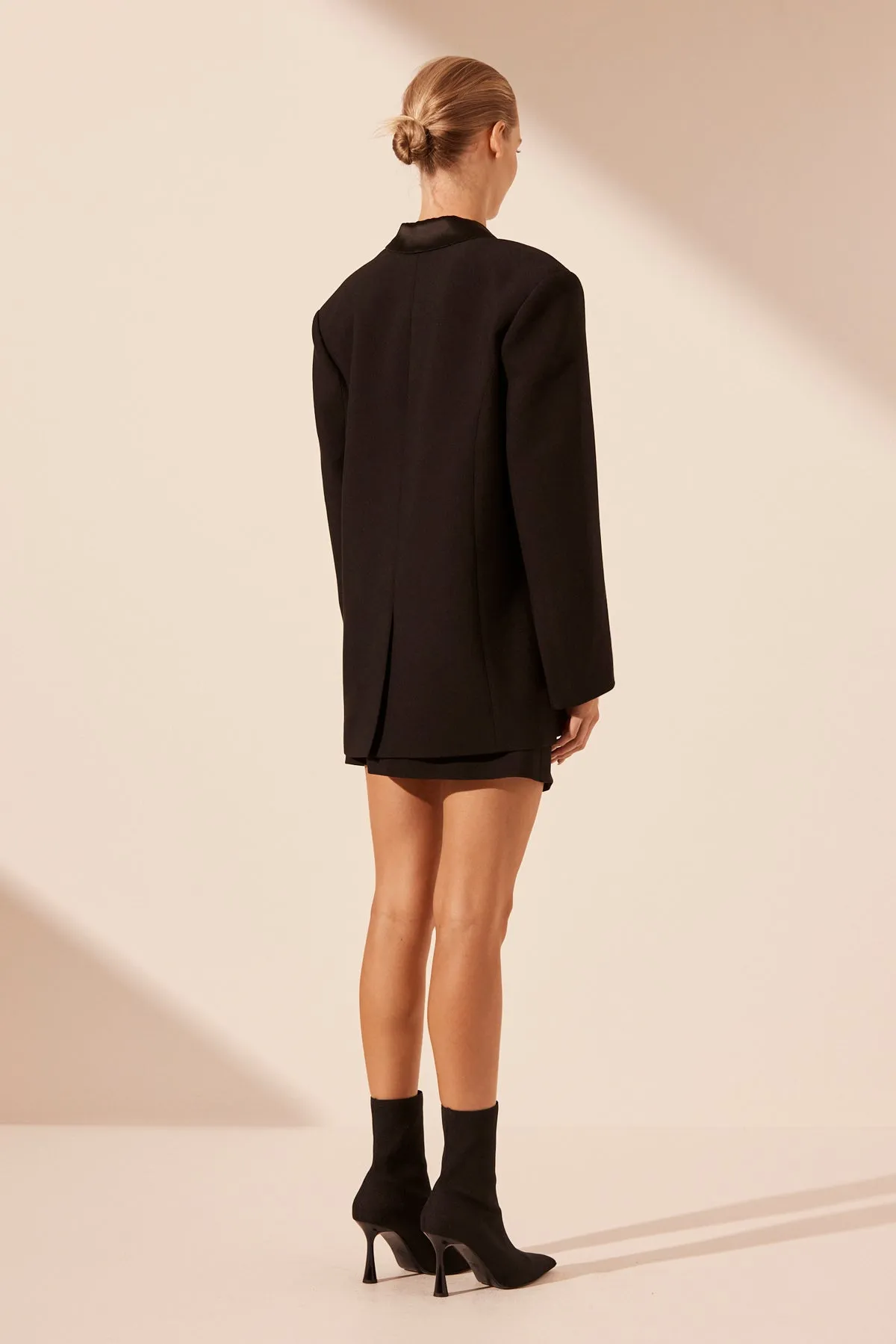 ADRI TUXEDO DOUBLE BREASTED BLAZER - BLACK sold by Shona Joy product image thumbnail 4