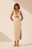 BASIC TWIST FRONT MIDI DRESS - BONE sold by Shona Joy