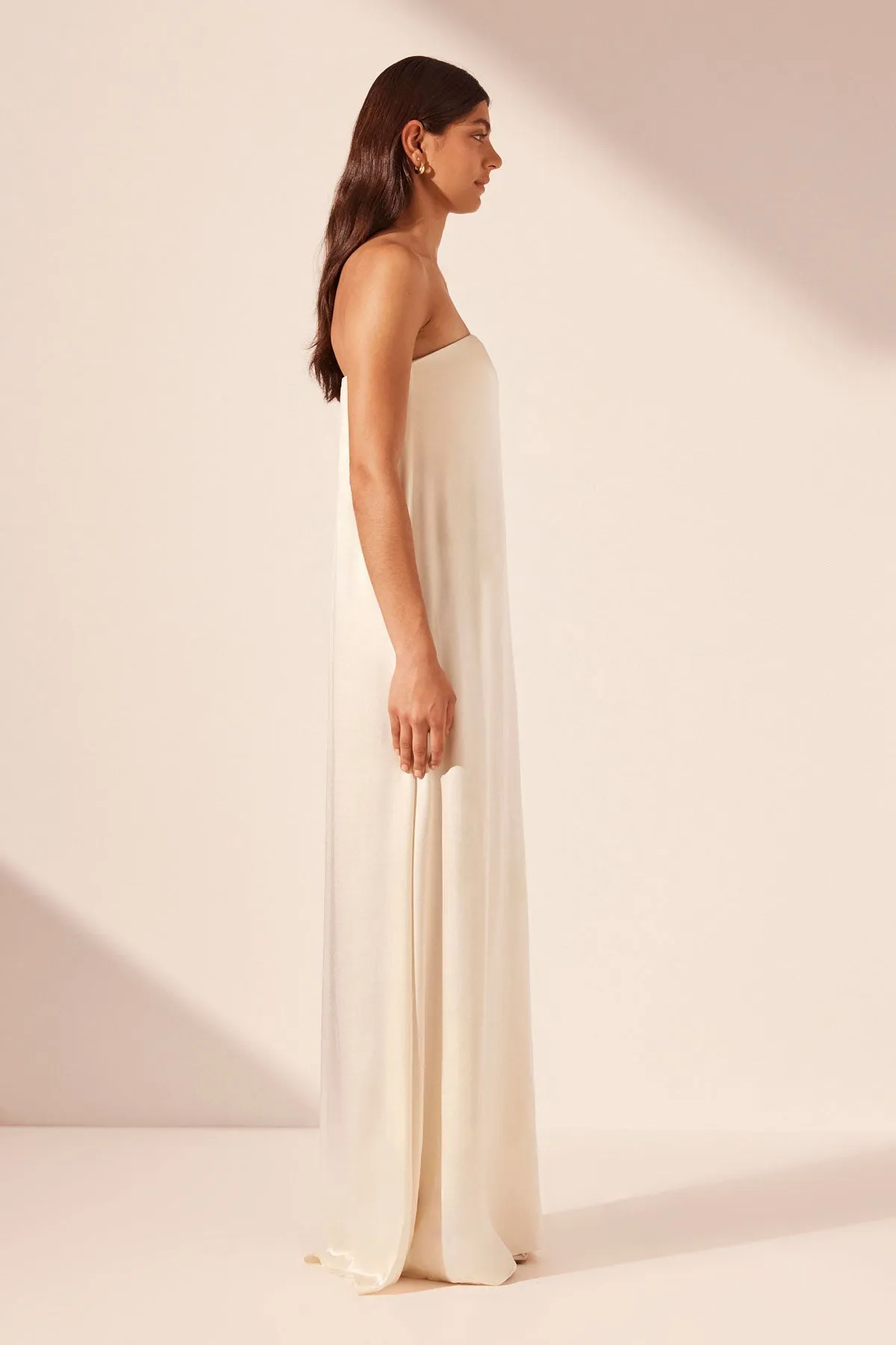 LA LUNE STRAPLESS COLUMN MAXI DRESS - CREAM sold by Shona Joy product image thumbnail 4
