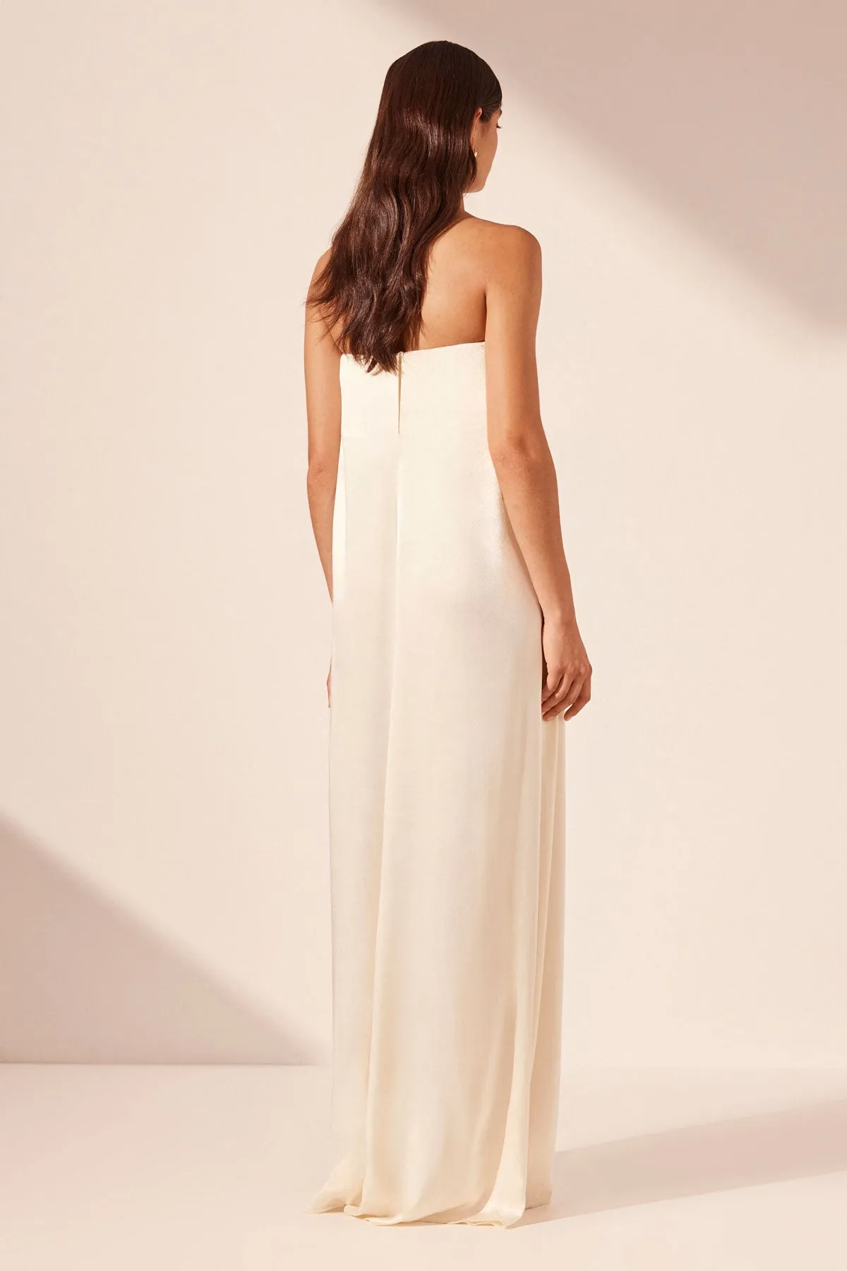 LA LUNE STRAPLESS COLUMN MAXI DRESS - CREAM sold by Shona Joy product image thumbnail 5