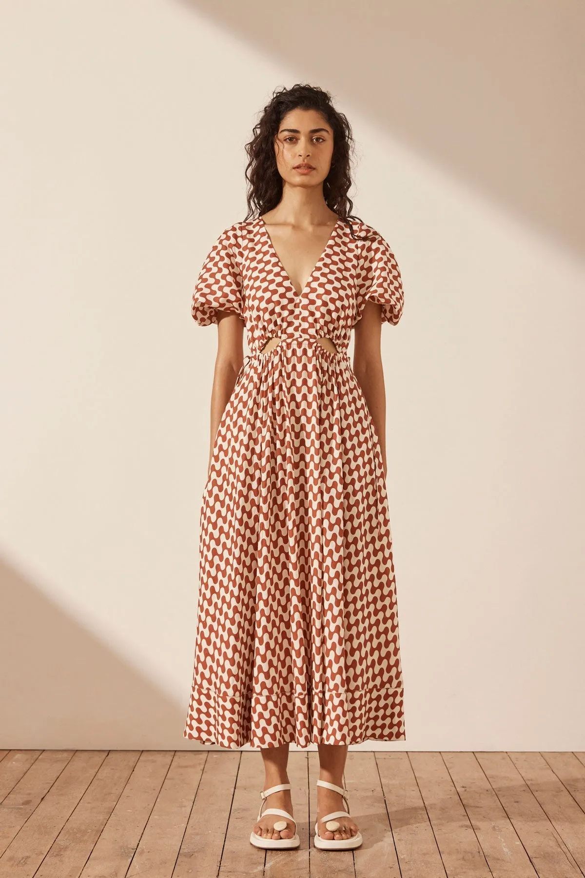 ワンピース MEERA DRESS MARMO LINEN DRAWSTRING MIDI DRESS | Parallel