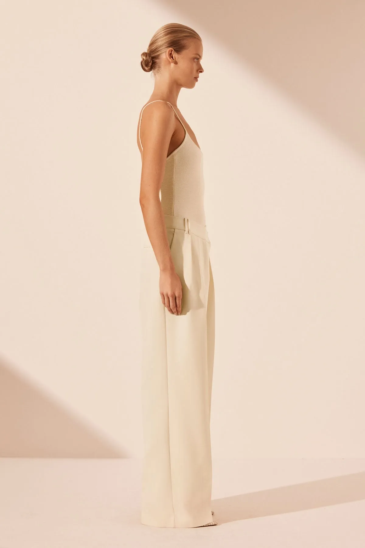 IRENA ASYMMETRICAL PLEAT FRONT PANT - RICE sold by Shona Joy product image thumbnail 3