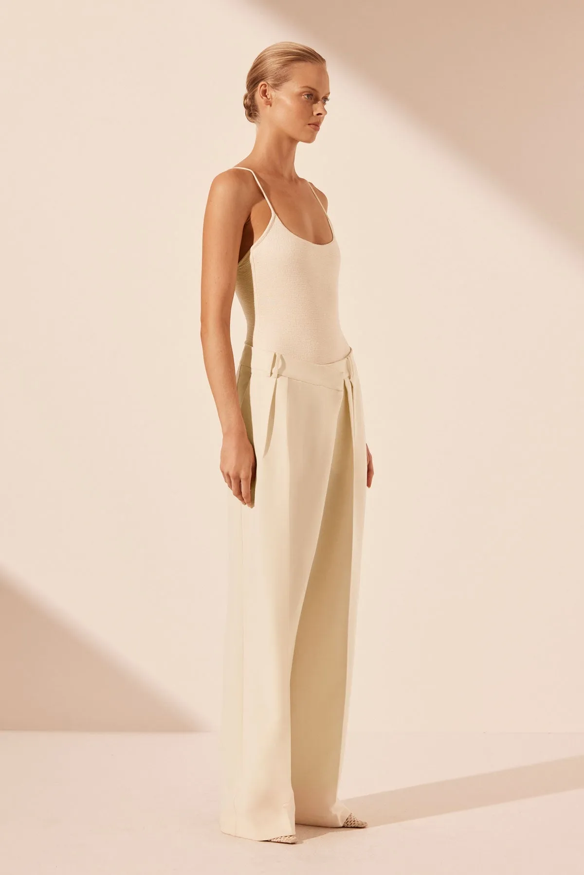 IRENA ASYMMETRICAL PLEAT FRONT PANT - RICE sold by Shona Joy product image thumbnail 2