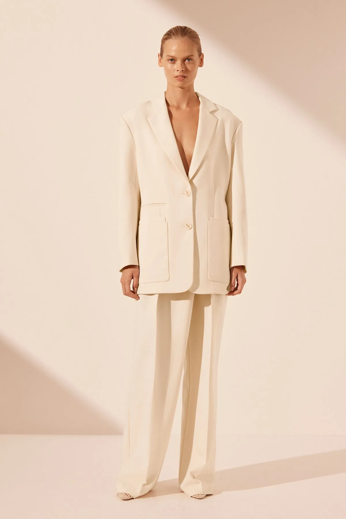 IRENA ASYMMETRICAL PLEAT FRONT PANT - RICE sold by Shona Joy product image thumbnail 5