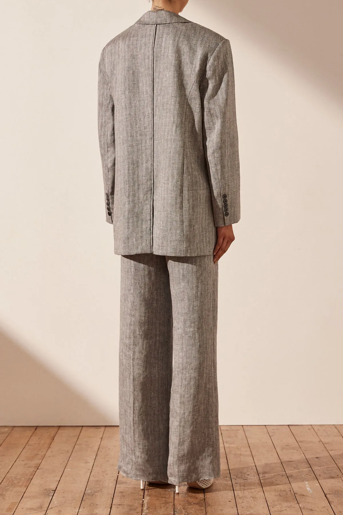 AMANDA LINEN OVERSIZED BLAZER - ASH sold by Shona Joy product image thumbnail 4