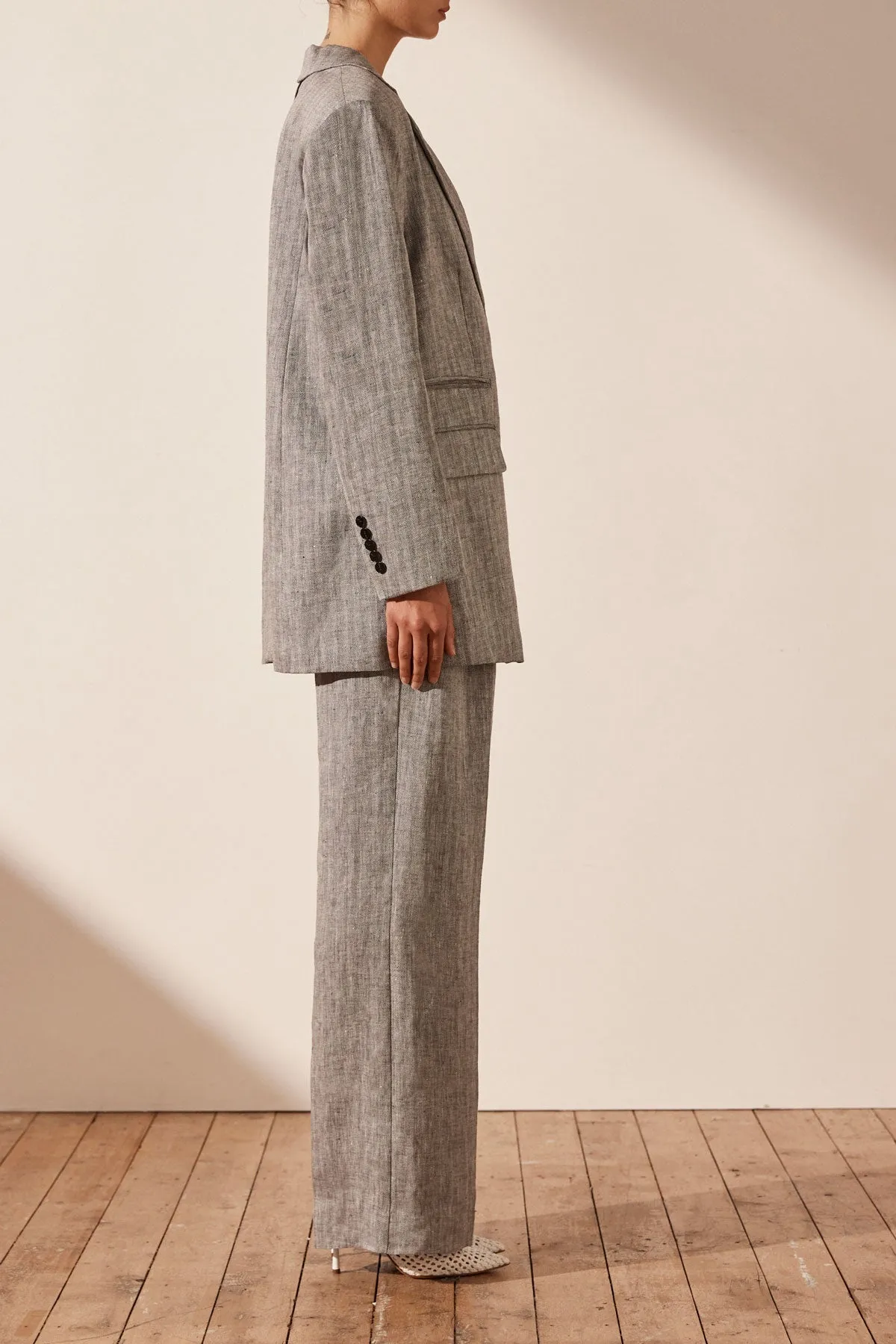 AMANDA LINEN OVERSIZED BLAZER - ASH sold by Shona Joy product image thumbnail 3