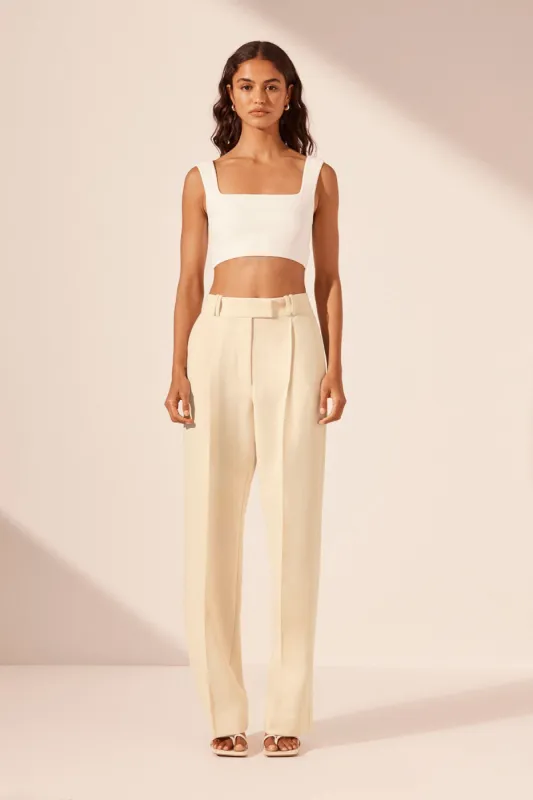 BASIC SQUARE NECK CROP TOP - IVORY sold by Shona Joy