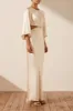 LA LUNE TWIST FRONT CUT OUT MAXI DRESS - CREAM sold by Shona Joy