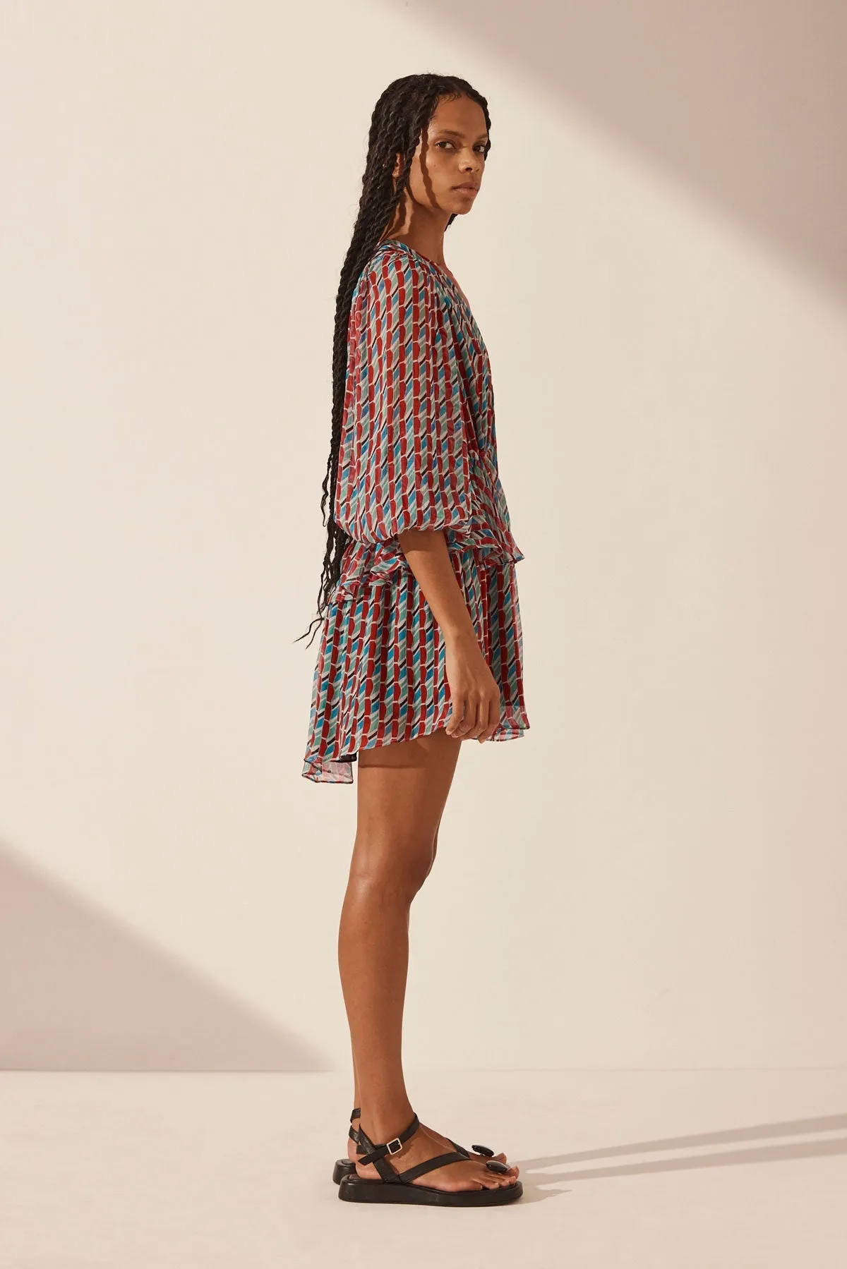 MARIBEL LACE FRONT DRAWSTRING MINI DRESS sold by Shona Joy product image thumbnail 3