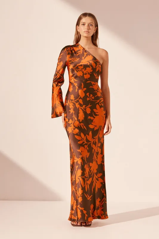 FLORA SILK ONE SHOULDER MAXI DRESS sold by Shona Joy