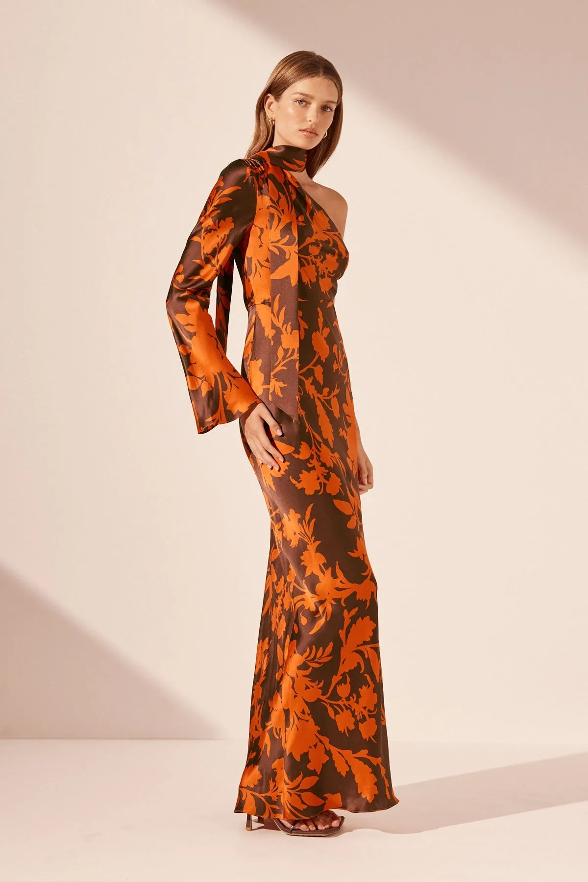 FLORA SILK ONE SHOULDER MAXI DRESS sold by Shona Joy product image thumbnail 3