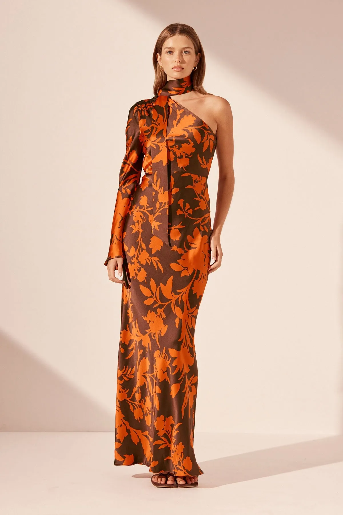 FLORA SILK ONE SHOULDER MAXI DRESS sold by Shona Joy product image thumbnail 2