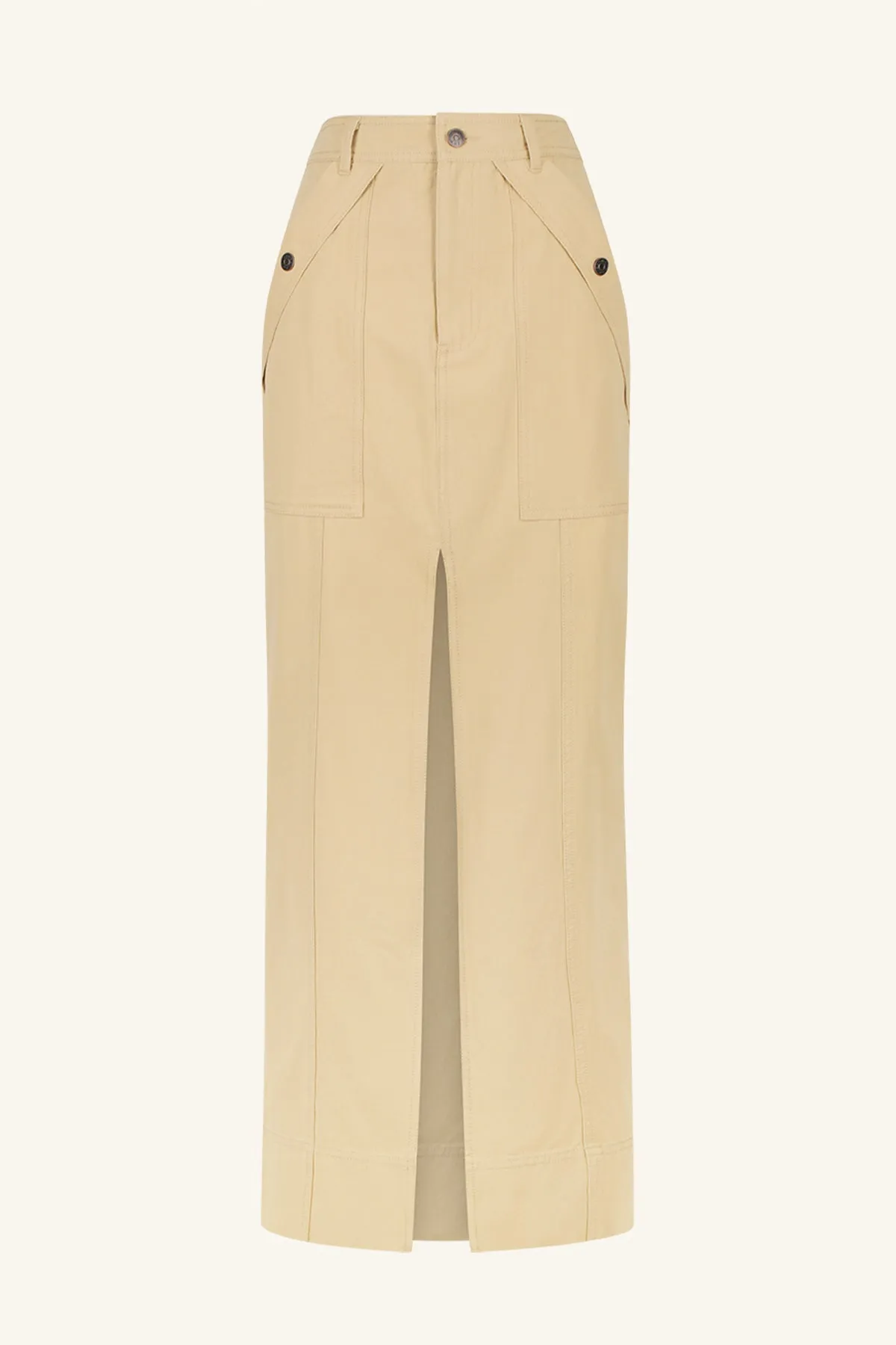 ARIANA FRONT SPLIT MAXI SKIRT - SAND sold by Shona Joy product image thumbnail 5