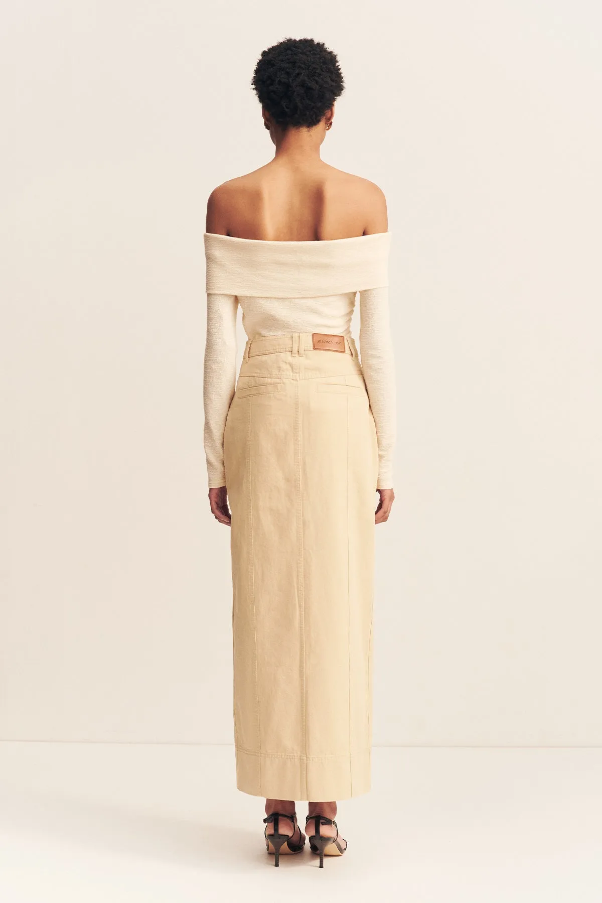 ARIANA FRONT SPLIT MAXI SKIRT - SAND sold by Shona Joy product image thumbnail 3