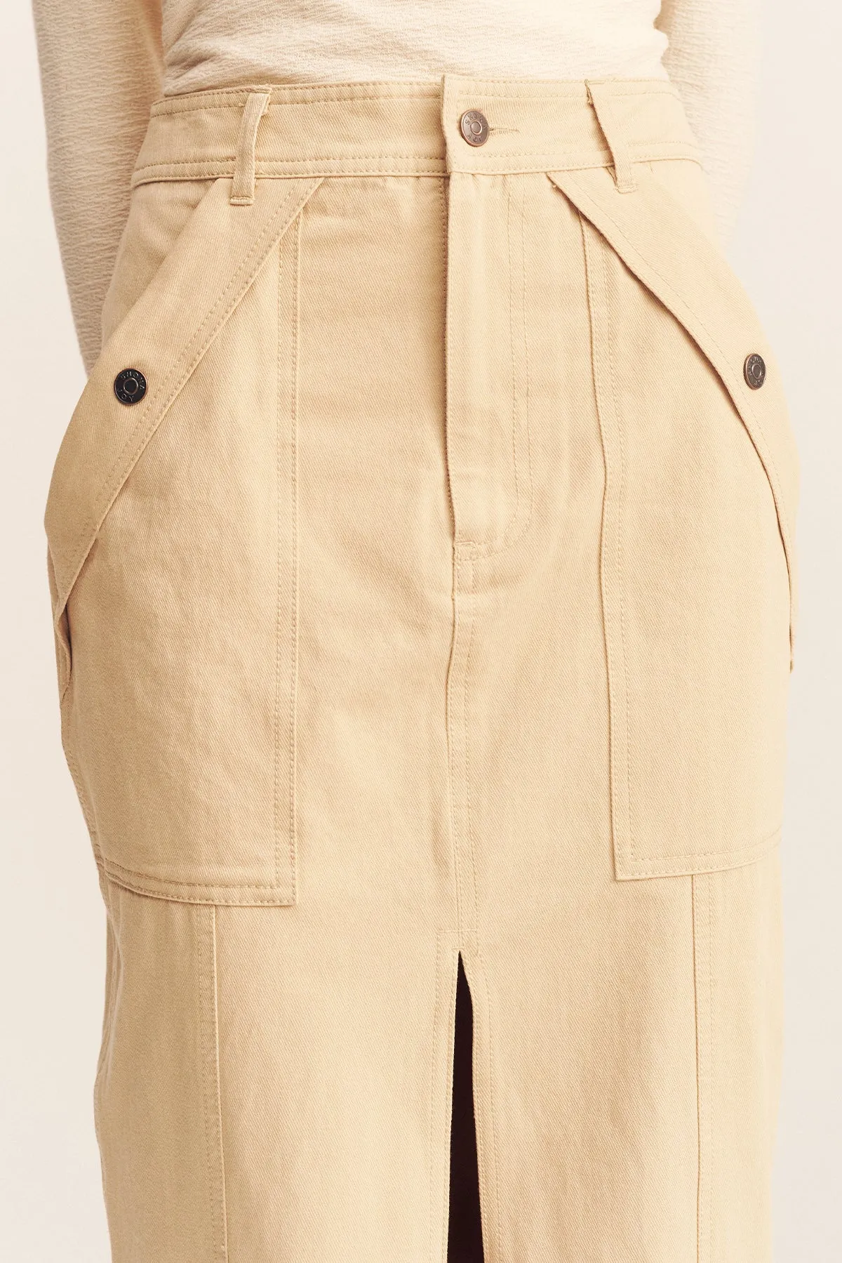 ARIANA FRONT SPLIT MAXI SKIRT - SAND sold by Shona Joy product image thumbnail 4