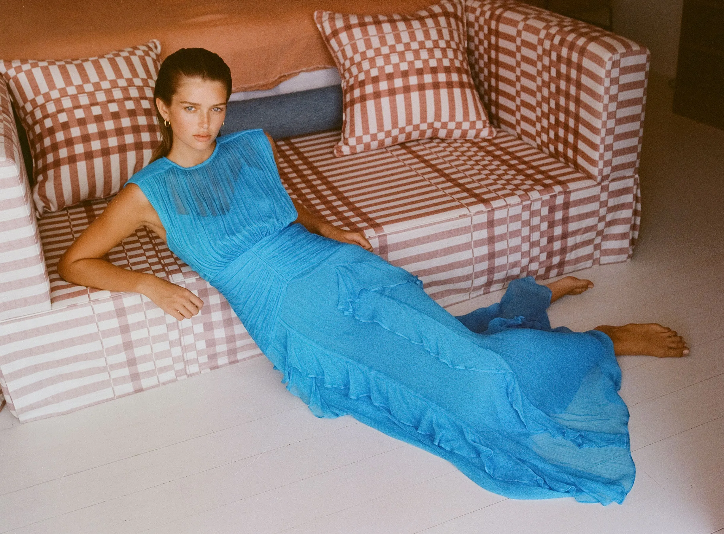 MARGOT ROUND NECK SLEEVELESS MAXI DRESS - AQUA sold by Shona Joy product image thumbnail 3