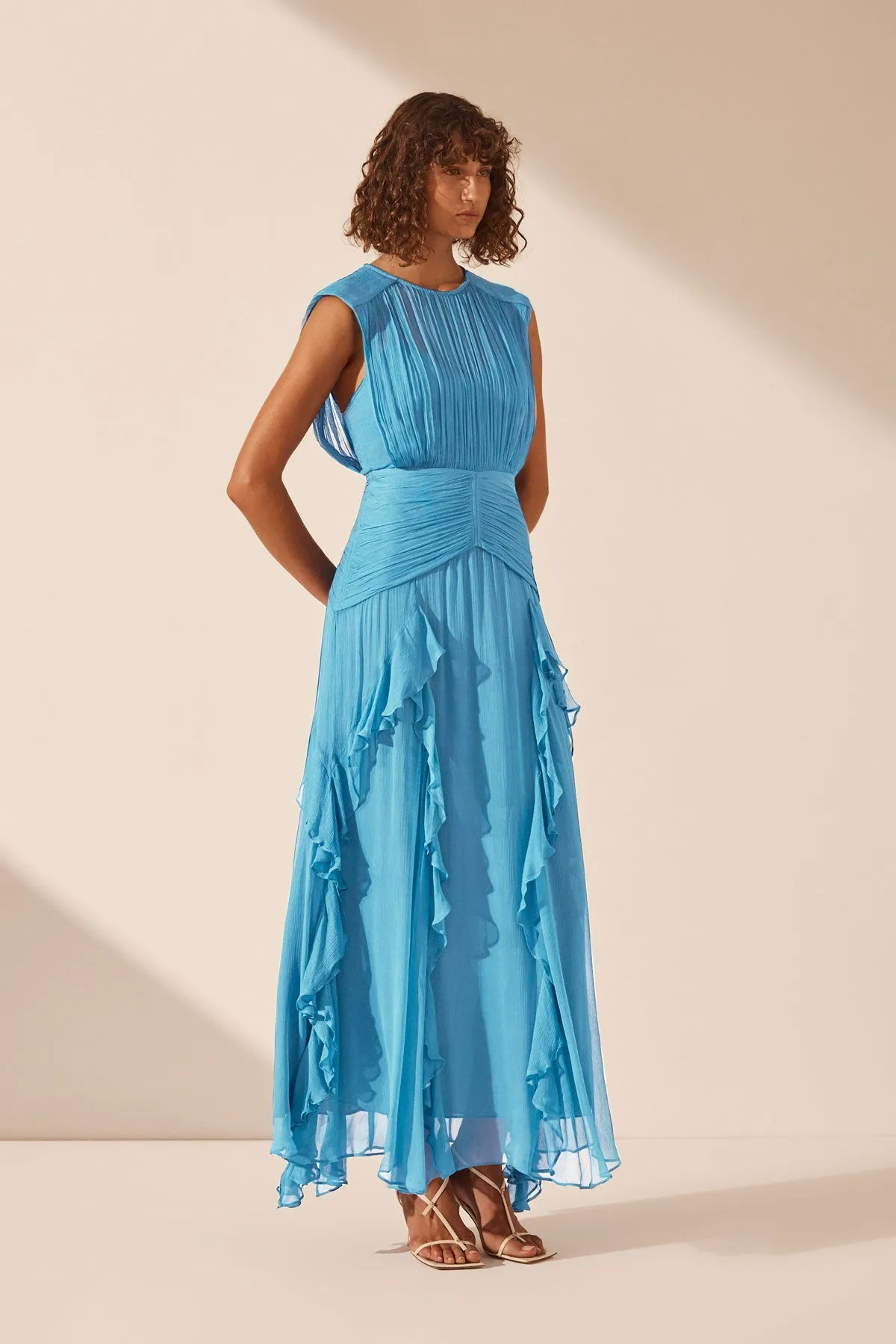 MARGOT ROUND NECK SLEEVELESS MAXI DRESS - AQUA sold by Shona Joy product image thumbnail 2