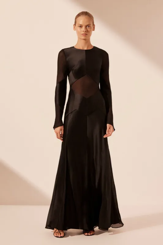 MORAYA GODET MAXI DRESS - BLACK sold by Shona Joy