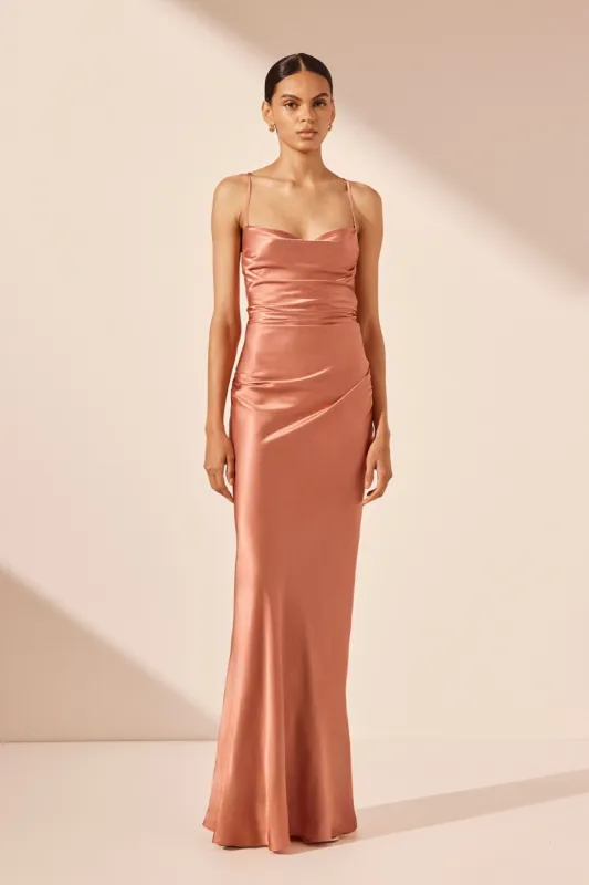 LA LUNE LACE BACK MAXI DRESS - ANTIQUE ROSE sold by Shona Joy