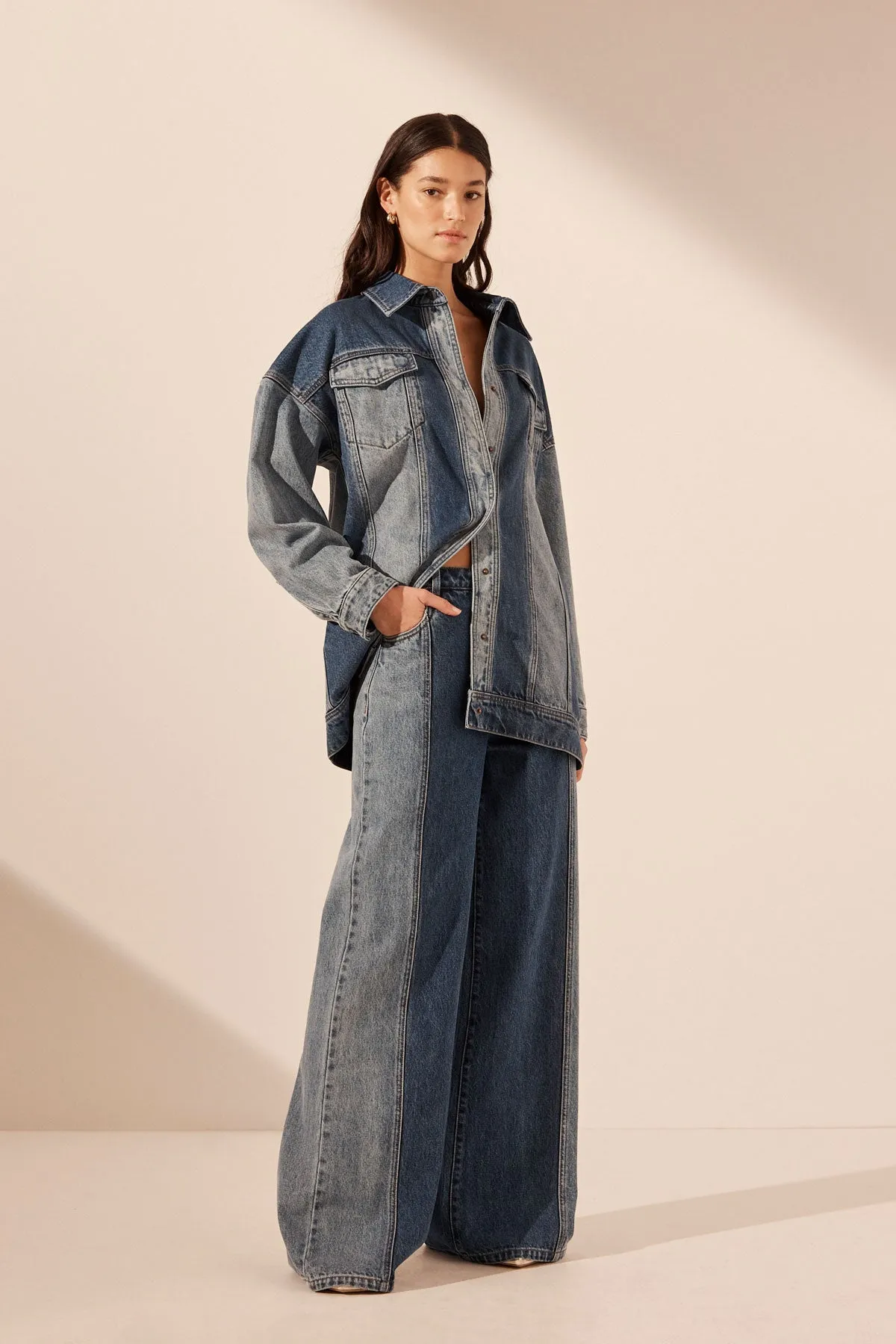 REINA CONTRAST OVERSIZED PANELLED JACKET sold by Shona Joy product image thumbnail 3