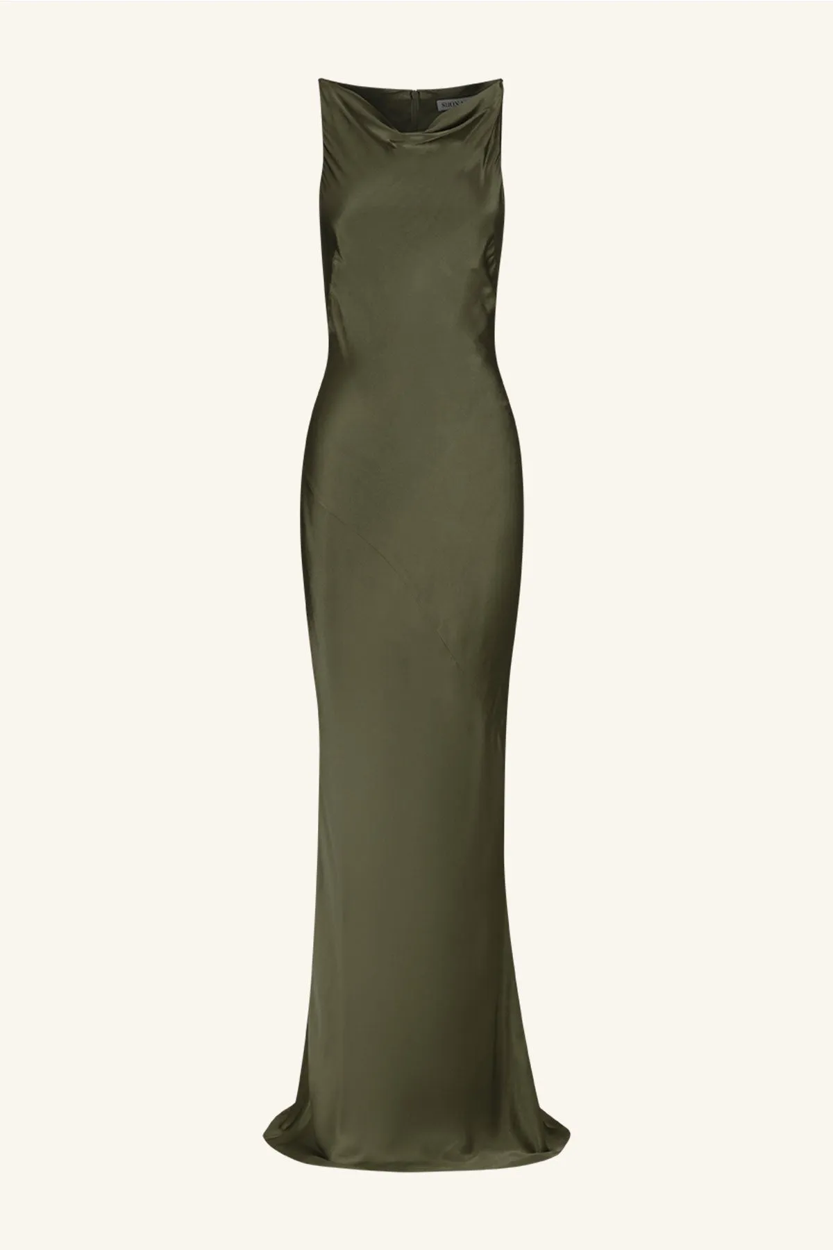 knee length dresses for ladies Shona Joy - La Lune High Cowl Open Back Gown - White main image 0