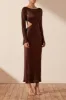 LANA LONG SLEEVE OPEN BACK MIDI DRESS - COCOA sold by Shona Joy