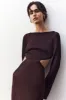 LANA LONG SLEEVE OPEN BACK MIDI DRESS - COCOA sold by Shona Joy