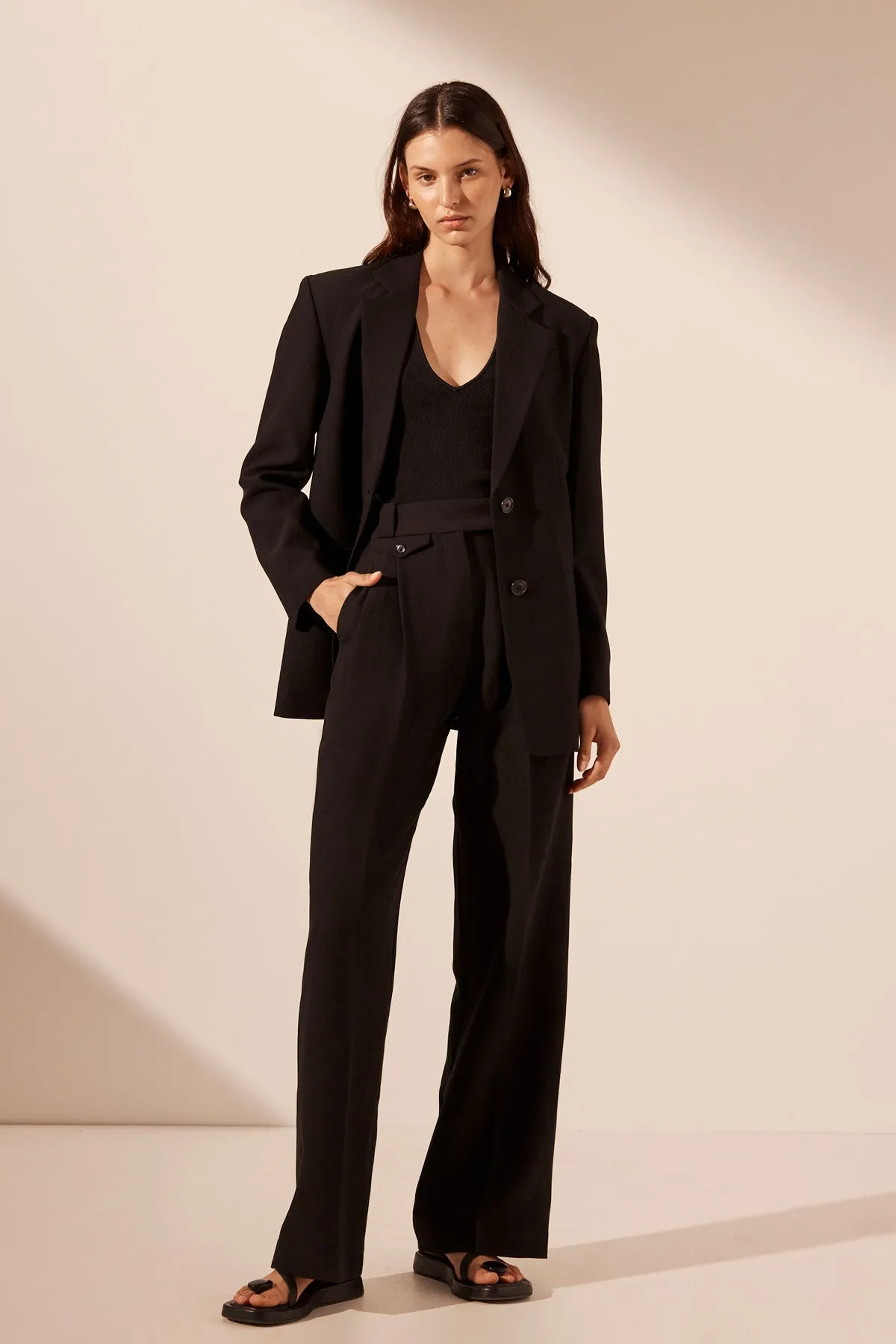 IRENA HIGH WAISTED TAILORED PANT - BLACK sold by Shona Joy product image thumbnail 5