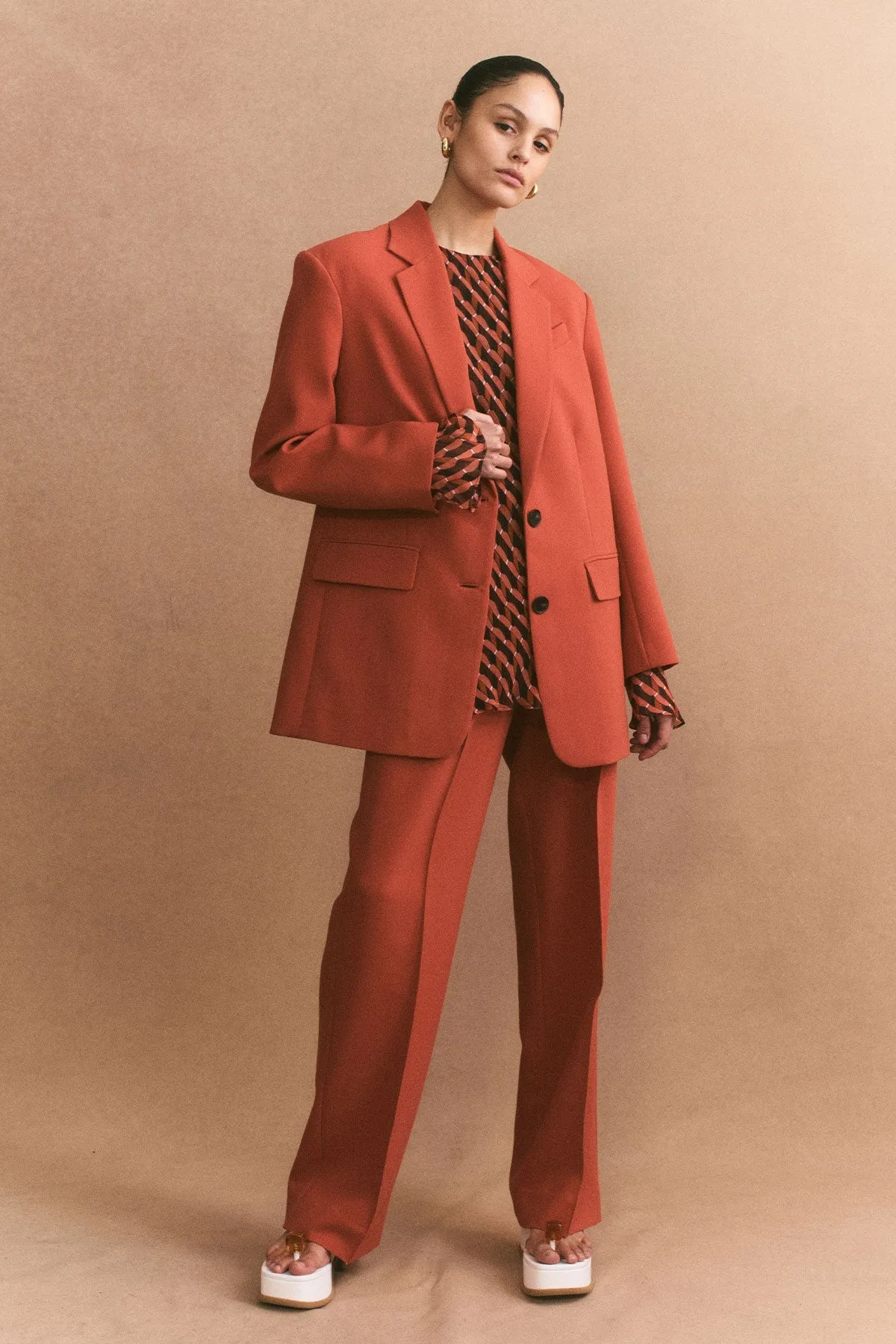 IRENA MID RISE PANT - BRICK ORANGE sold by Shona Joy product image thumbnail 5