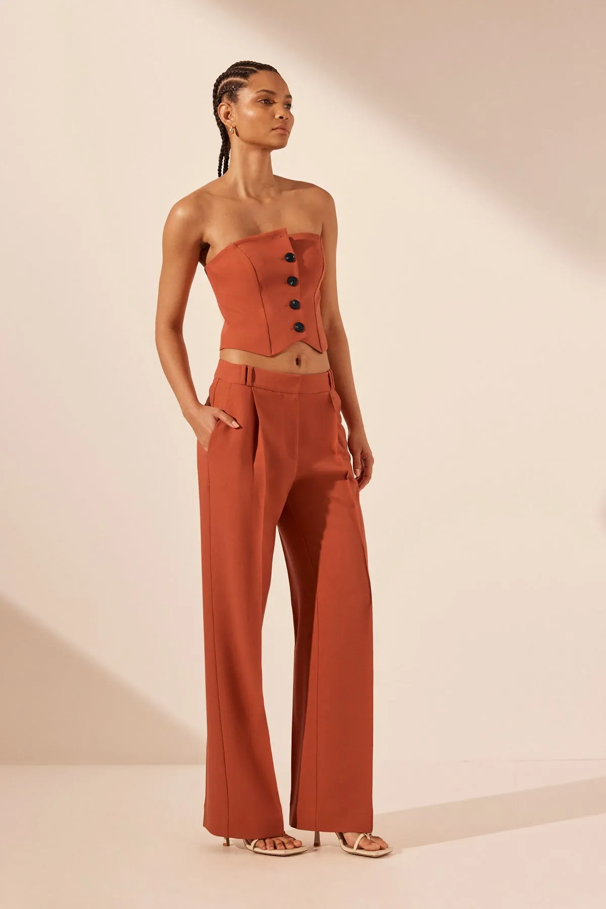 IRENA MID RISE PANT - BRICK ORANGE sold by Shona Joy product image thumbnail 2