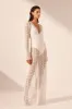 LA LUNE SOL LACE PLUNGED PANELLED MAXI DRESS - IVORY sold by Shona Joy