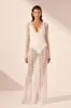 LA LUNE SOL LACE PLUNGED PANELLED MAXI DRESS - IVORY sold by Shona Joy